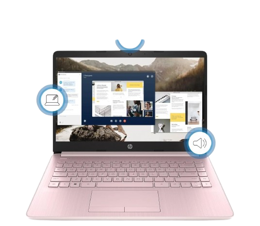 HP Stream 14 cf2112wm – Pink, Celeron N4020, 4 GB RAM, 64 GB eMMC, Windows 11 S Mode, Microfiber Cloth