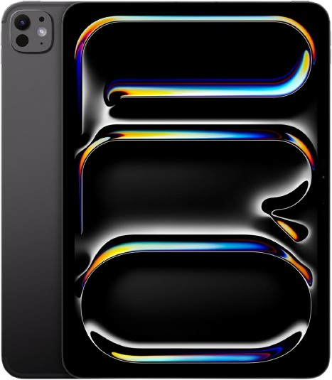  Space Black 11-inch iPad Pro (M4) with ultra-thin bezels, Ultra Retina XDR tandem OLED display and nano-texture glas.