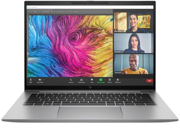 HP ZBook Firefly G11 14-inch mobile workstation, WUXGA display, powered by an Intel Core Ultra 7 155U, with 64 GB RAM and 1 TB SSD, English keyboard.