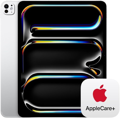 Apple iPad Pro 13-inch (M4) shown in landscape orientation, with Ultra Retina XDR display protected by nano-texture glass.