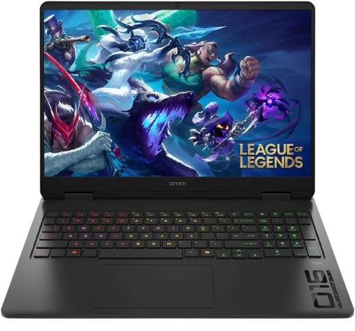 Black HP Omen 16 gaming laptop, 16-inch 2560×1600 240 Hz display, Intel Core Ultra 7 255H (16-core)
